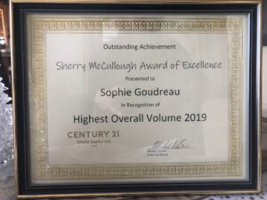 Awards_2019 – Sherry McCullough_Highest Overall Volume